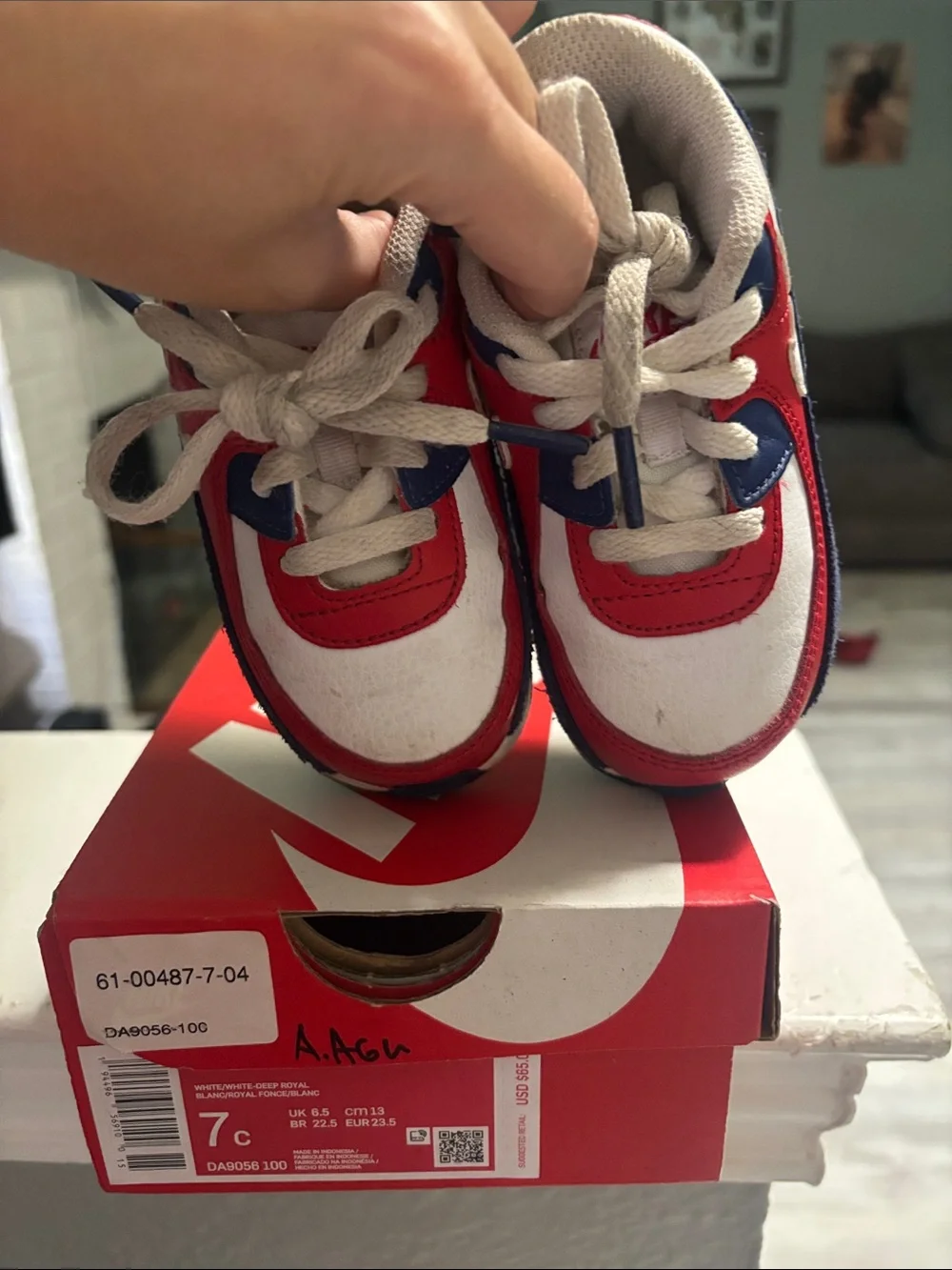 Nike Kids Red, Blue & White Low-Top Sneakers